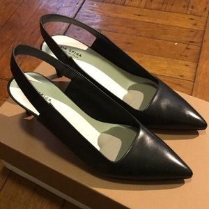 Via Spiga Blake slingback pumps, black leather